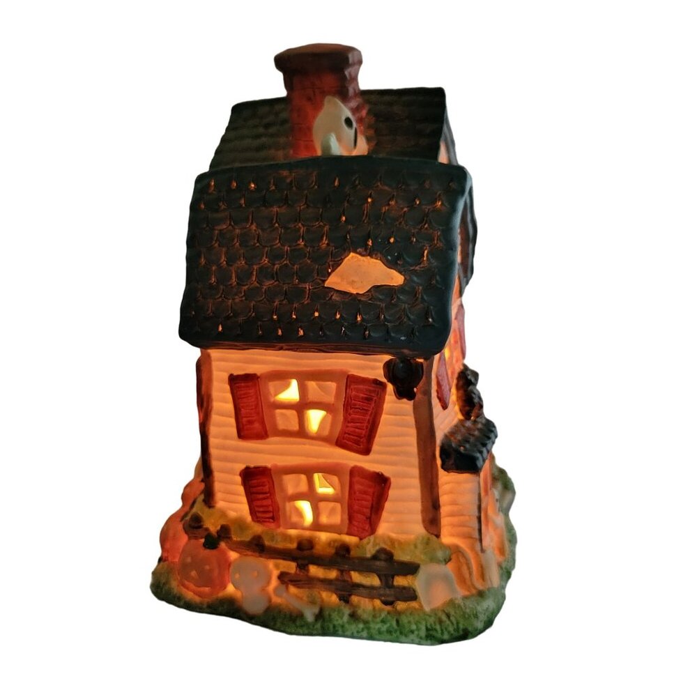 Vintage Halloween Carson Dragon Inc Lighted House Ghosts Pumpkins1992 - Picture 4 of 7
